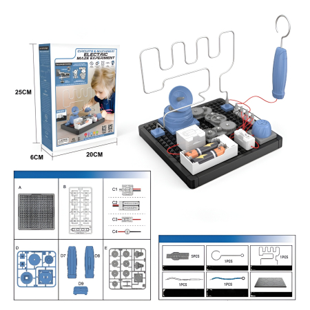Kit STEM labirint electric cu circuite și roți dințate – joc educativ DIY pentru experimente științifice copii, 6 ani+ [4]