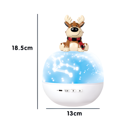 Lampă Proiector 2 în 1 Ren – 6 Filme Interșchimbabile, Proiecție 360°, Veioză de Noapte, 18.5 cm [3]