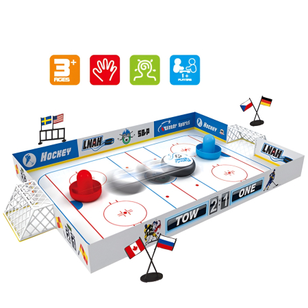 Masă Air Hockey pentru copii – Joc interactiv de masă tip Ice Hockey, 2 jucători, dimensiune mare 60 cm, 3+ ani [2]