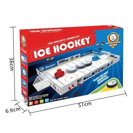 Masă Air Hockey pentru copii – Joc interactiv de masă tip Ice Hockey, 2 jucători, dimensiune mare 60 cm, 3+ ani [3]