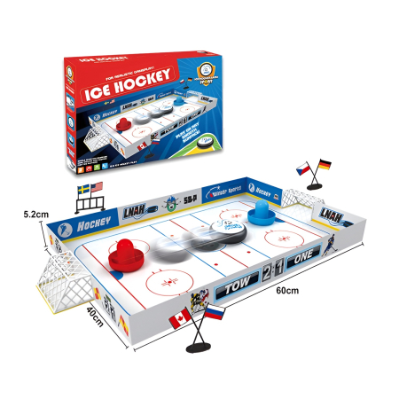 Noutati - Masă Air Hockey pentru copii – Joc interactiv de masă tip Ice Hockey, 2 jucători, dimensiune mare 60 cm, 3+ ani