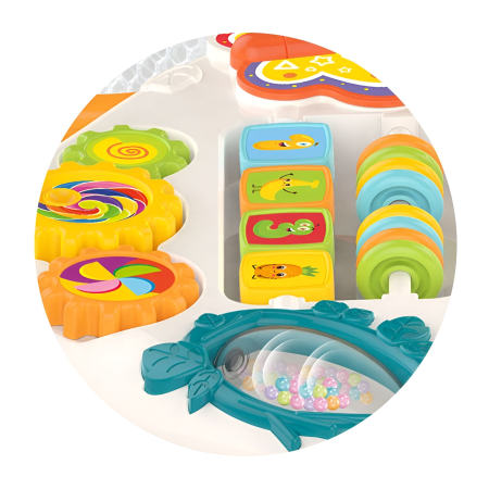 Masă Interactivă 8 în 1 pentru Bebeluși – Turn Cu Bile, Pian, Activități Sensoriale și Lumini, 75 cm [2]