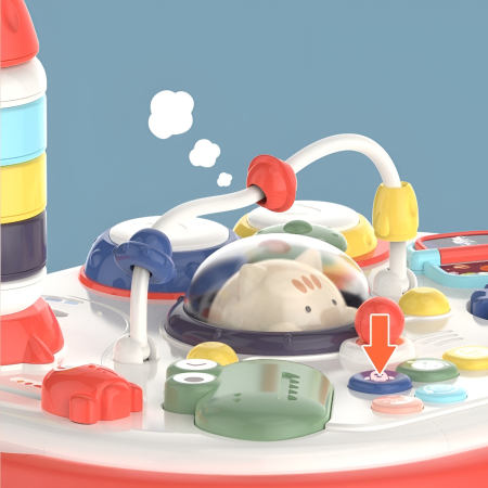 Masă Interactivă Educațională pentru Bebe – Learning Table 18+ luni, Activități cu Lumini, Butoane, Rachetă & Mecanisme Distractive [2]