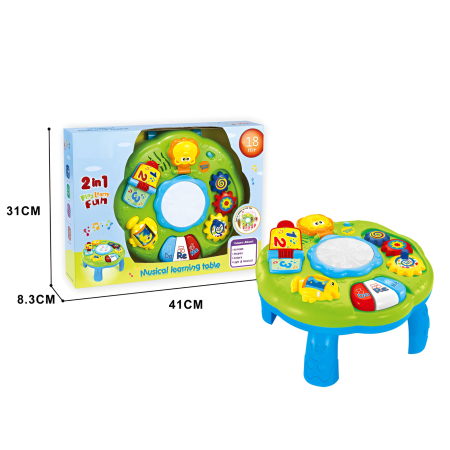 Masă Interactivă Muzicală 2-în-1 pentru Copii 18+ luni – Sunete, Lumini, Activități Educaționale | Learning Table [4]