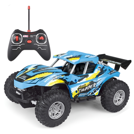 Noutati - Mașină Offroad cu Telecomandă 1:16 – Speed Thunder RC Buggy, Roți Mari, 4 Canale, Jucărie pentru Copii 3+