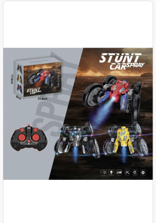 Mașină RC Stunt Car Spray 2.4GHz – Rotire 360°, Lumini LED, Telecomandă, Culoare Aleatorie