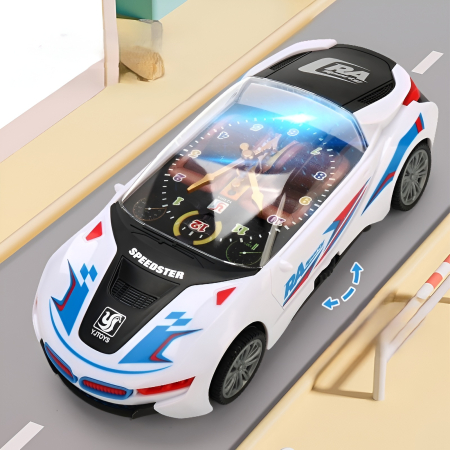 Mașină sport de jucărie cu lumini LED și încărcare USB – Bolid interactiv pentru copii | Mașinuță racing cu efecte spectaculoase, 3 ani+