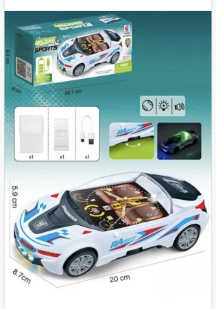 Mașină sport de jucărie cu lumini LED și încărcare USB – Bolid interactiv pentru copii | Mașinuță racing cu efecte spectaculoase, 3 ani+ [3]