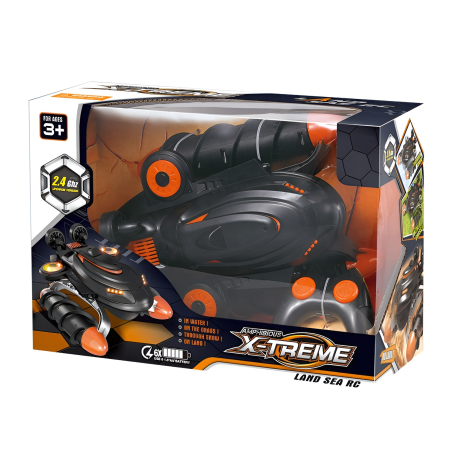 Mașinuță Amfibie X-Treme RC 4x4 – Vehicul cu telecomandă 2.4GHz, rezistent la apă, zăpadă și teren accidentat, rotire 360°, baterie reîncărcabilă, jucărie off-road pentru copii 3+ ani [2]