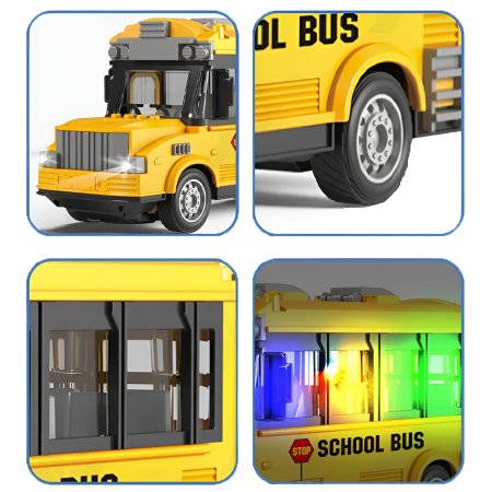 Mașinuță cu telecomandă pentru copii – model Ambulanță sau Autobuz Școlar, lumini LED, control în 4 direcții, uși funcționale, scară 1:30 [2]