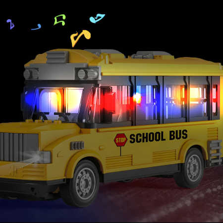 Mașinuță cu telecomandă pentru copii – model Ambulanță sau Autobuz Școlar, lumini LED, control în 4 direcții, uși funcționale, scară 1:30 [3]