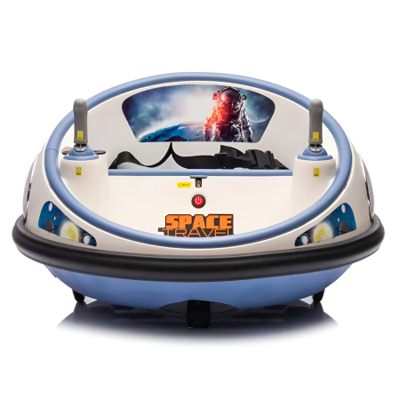 Mașinuță Electrică Bumper Car 360° pentru Copii – 2 Locuri, Bluetooth, Muzică, Bumper Protecție, Space Travel – Alb-Albastru [2]