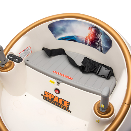 Mașinuță Electrică Bumper Car 360° pentru Copii – 2 Locuri, Bluetooth, Muzică, Bumper Protecție, Space Travel – Alb-Auriu [2]