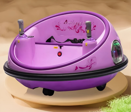 Cele mai dorite - Mașinuță Electrică Bumper Car 360° pentru Copii – 2 Locuri, Bluetooth, Muzică, Bumper Protecție, Space Travel – Mov