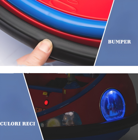 Mașinuță Electrică Bumper Car 360° pentru Copii – 2 Locuri, Bluetooth, Muzică, Bumper Protecție, Space Travel – Mov [3]