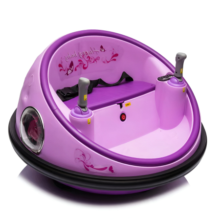 Mașinuță Electrică Bumper Car 360° pentru Copii – 2 Locuri, Bluetooth, Muzică, Bumper Protecție, Space Travel – Mov [1]