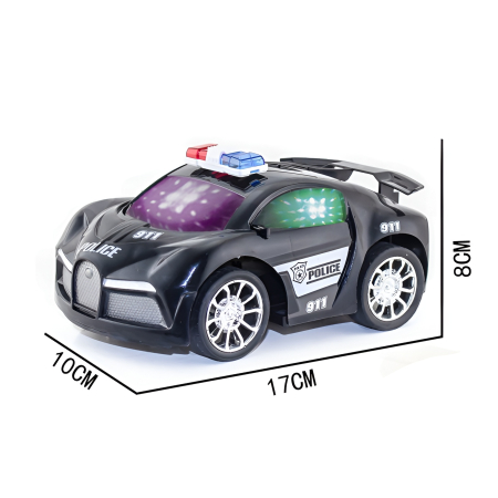 Mașinuță Poliție 3D Light cu Lumină și Muzică, Drift, 17 cm – Jucărie Interactivă pentru Copii [1]