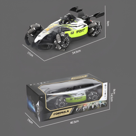 Mașinuță RC Formula Drift 360° – Efect Jet Luminos, Roti Omni-Direcționale, Viteză Mare, 34.5 cm [7]