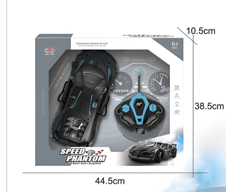 Mașinuță RC Speed Phantom, Telecomandă 2.4GHz, Faruri LED, Încărcare USB– Mașină Sport Cu Telecomandă pentru Copii [3]