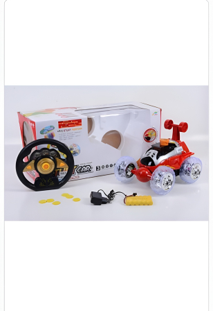 Mașinuță RC Stunt 360° cu Volan Telecomandă, Lumină și Baterie Reîncărcabilă – Jucărie Interactivă pentru Copii [3]