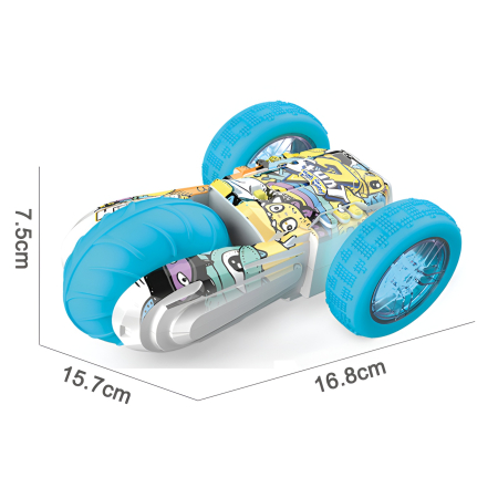 Mașinuță RC Stunt Graffiti 360° – Iluminare LED, 2.4GHz, Roti XXL, 16.8 cm – Roz/Albastru [2]
