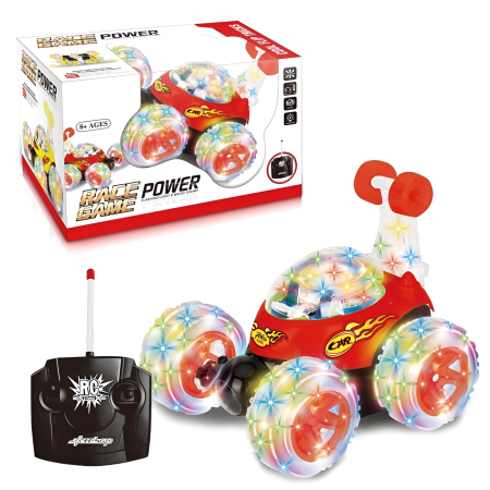 Mașinuță RC Stunt Power – Rotiri 360°, Roti Luminoase LED, Muzică și Acrobații, Model Racing, 8+ ani