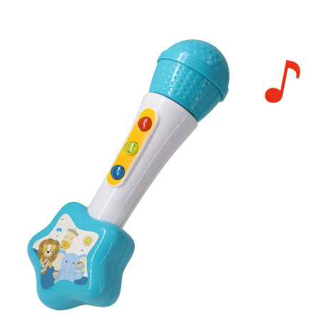 Jucarii bebelusi - Microfon Muzical pentru Bebeluși Baby SuNKi – Lumini, Sunete, 3 Butoane Interactive, 18+ Luni