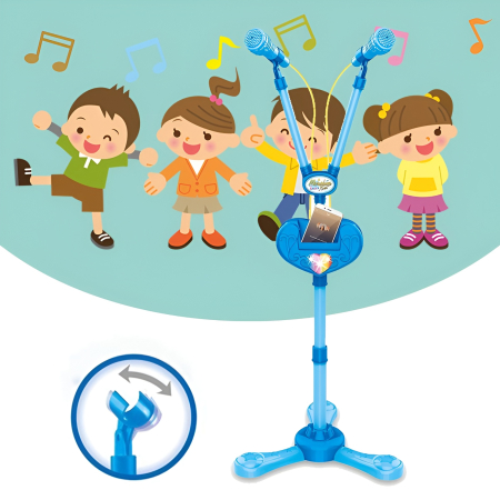 Microfon pe Stativ pentru Copii Star Party – MP3, Lumini, Amplificare Sunet, Înălțime Reglabilă [1]