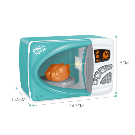 Microunde de Jucărie Play at Home – Cuptor Interactiv cu Lumină, Sunete și Tăviță Rotativă, 24.5 cm, Jucării Bucătărie 3+ [1]