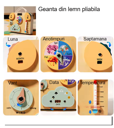 Montessori Geanta Pliabila din Lemn – Jucarie Educationala pentru Copii, Dezvoltare Creativa, Invatare Timpurie, Jucarie pentru Gradinita, Becuri Luminoase, Cadou Ideal pentru Prescolari [3]