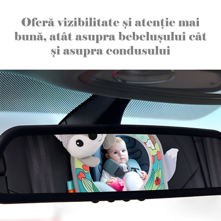 Oglindă Auto pentru Bebeluși cu Jucării Senzoriale – Siguranță, Distracție și Dezvoltare Vizuală, 0+ luni [1]