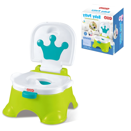 Cele mai dorite - Oliță pentru copii cu spătar și design tip coroană – vas de antrenament ergonomic cu recipient detașabil, stabilă și ușor de curățat, 18 luni+, verde