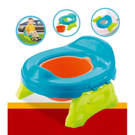 Cele mai dorite - Oliță portabilă de călătorie pentru copii – vas WC mobil cu recipient detașabil, stabilă și ușor de transportat, suport până la 35 kg, ideală pentru drum și vacanțe