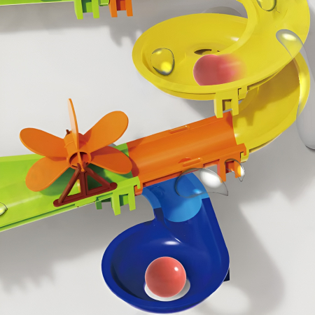 Pistă de Apă pentru Baie Copii – Jucărie Interactivă cu Bile și Morisca, Set Modular, Montare cu Ventuze, 3+ ani [1]