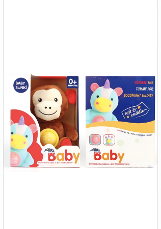 Noutati - Pluș Muzical Baby Sunki 30 cm – Jucărie pentru Bebeluși cu Lullaby, Moale & Cuddle | 0+ luni