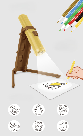 Educative si montessori - Proiector de desen pentru copii – Lampă de pictat cu șabloane, joc creativ educativ, 3+ ani