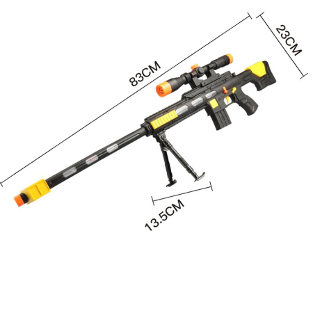 Pușcă de jucărie electrică cu lunetă și bipod, efecte luminoase LED, 83 cm, model Conquer Flash Gun [1]