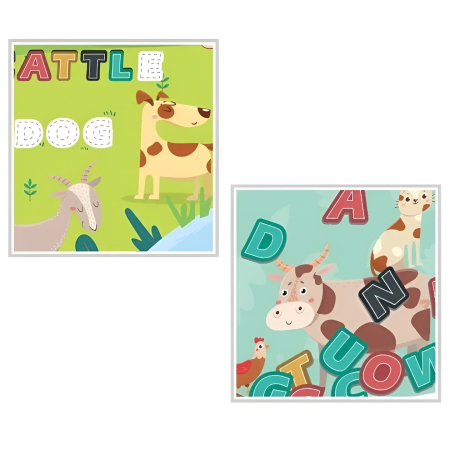 Puzzle Magnetic Educațional pentru Copii – Învățare Cuvinte în Engleză cu Animale | Joc Montessori cu Litere Magnetice, Alfabet și Vocabular Englez [1]