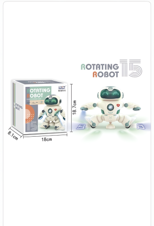 Robot Dansator Rotativ cu Lumini LED și Muzică – Jucărie Interactivă 18,7 cm pentru Copii [5]