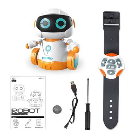 Robot Inteligent cu Control prin Brățară – Funcție de Programare, Lumină și Sunete, Jucărie Interactivă Educativă pentru Copii 3+ Ani [5]