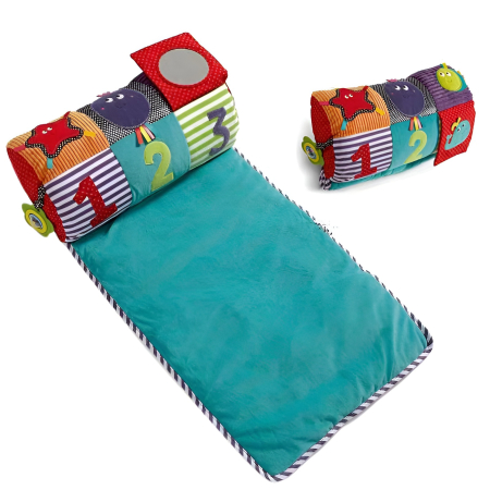 Noutati - Salteluță de Joacă pentru Bebeluși cu Rulou Interactiv – Tummy Time, Dezvoltare Motrică și Stimulare Senzorială