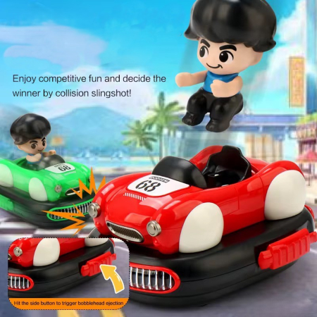 Set 2 Masinute cu Telecomanda 2.4G Bumper Car cu Ejectare Personaj, Lumina LED si Sunete – Jucarie Interactiva RC pentru Copii, 3+ Ani [1]