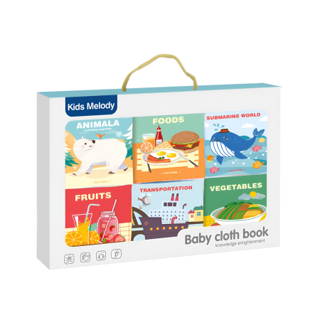 Set 6 Cărți Textil Bebeluși – Cărți Sensory Book Educaționale din Material Moale pentru 0–3 ani [3]