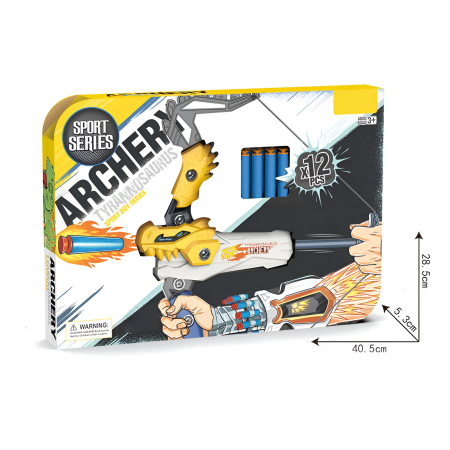 Set Arc de Jucărie Dinozaur pentru Copii – 12 Săgeți din Spumă, Design Transformabil, 3+ ani [2]
