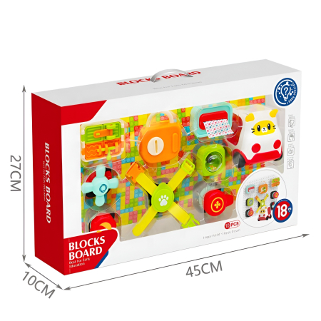 Set Busy Board Modular 10 piese – Jucărie Montessori 18+ luni cu Activități Senzoriale și Mașinuță [5]