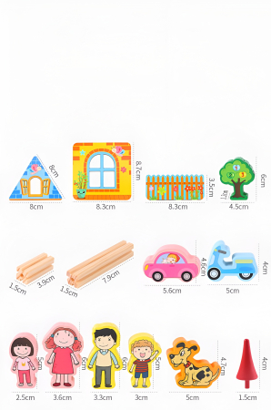 Set Construcție Castel din Lemn 128 Piese – Structuri 3D, Conectori, Personaje și Accesorii Educaționale [4]