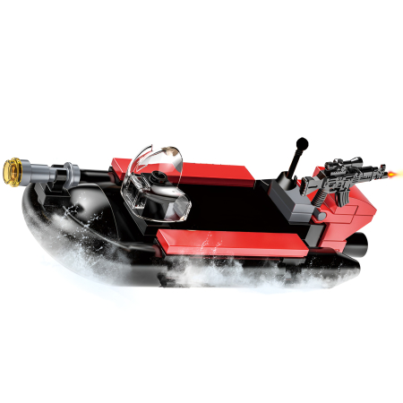 Set Construcție Vas de Poliție SWAT cu 480 Piese – Navă de Patrulare, Bărci și Accesorii, 6+ [2]