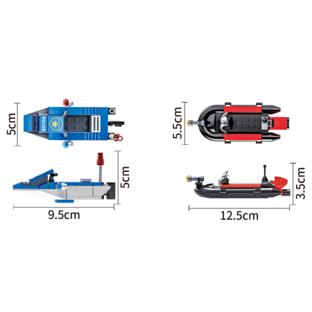 Set Construcție Vas de Poliție SWAT cu 480 Piese – Navă de Patrulare, Bărci și Accesorii, 6+ [4]