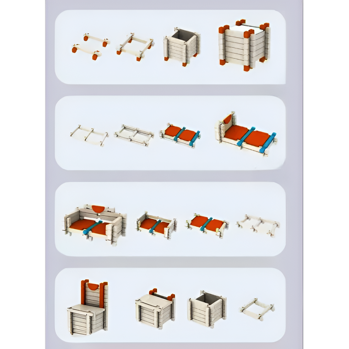 Set de constructie educativ din lemn, cu animale domestice si salbatice, persoane, masina, plante, 120 de piese, varsta 3+ ani [3]