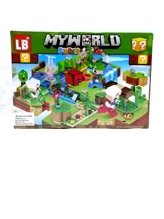 Lego si constructii - Set de constructie My World Super, tip blocuri compatibile, peisaj tematic interactiv, pentru copii 6+, modele multiple, 80-84 piese